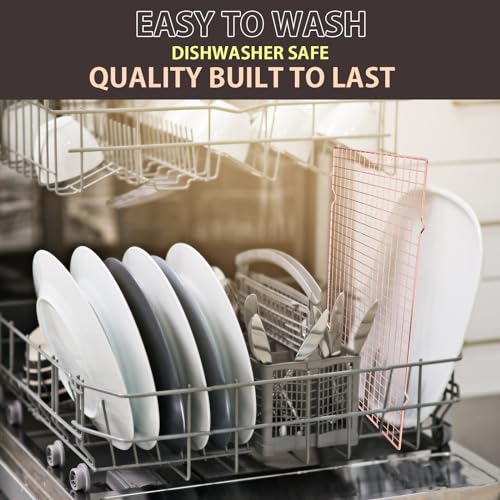 Briout 2PCS Cooling Rack for Cooking Baking, 16" x 10" Wire Rack, Rose Gold - color: Rose Gold, size: 16"x10"-2PC