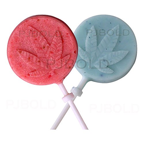 Marijuana Leaf Lollipop Silicone Candy Mold Tray, 2 Pack