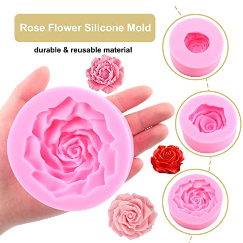 ZiXiang Bloom Rose Flower Silicone Mold Peony Flower Fondant Molds Set Of 3 - color: Style A