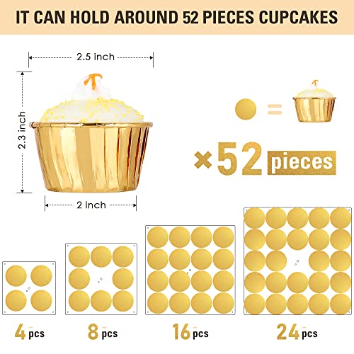 4 Tier Cupcake Stand with LED String Light, Acrylic Cupcake Display Stand - color: Warm