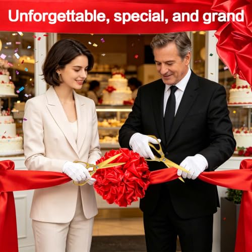 Ribbon Cutting Ceremony Kit, 10.83" Giant Gold Scissors - size: 10.83" Giant Gold Scissors