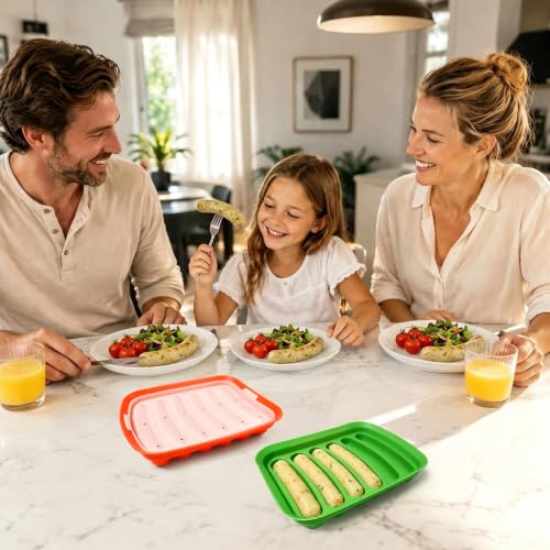 Silicone Baking Molds, Sausage-Shaped - color: Orange+Green