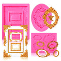 Sakolla Photo Frame Silicone Mold - 3 Pack Picture Fondant Candy Chocolate Molds Cake Decorating, Sugar, Gum Paste, Chocolate, Cookies, Resin, Polymer Clay - Pink - color: Photo Frame/Red