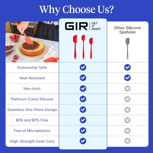 GIR Premium Silicone Seamless Spoonula – Ultimate, Red - color: Red, size: Ultimate - 11 IN