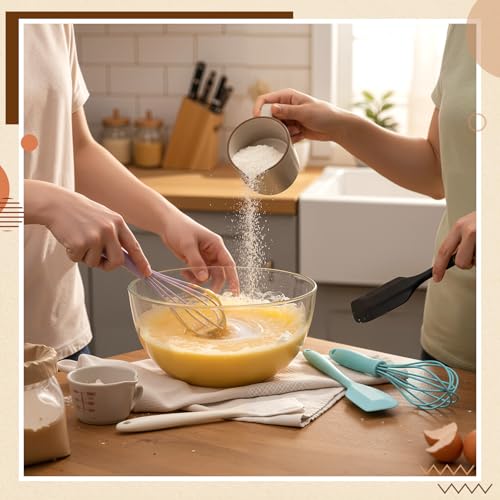 20 Pcs Silicone Cooking Utensils 8.34 Inch Spatula Silicone 6 Inch Whisks