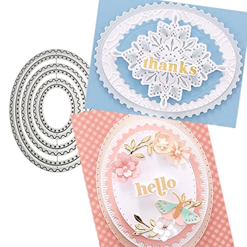 Mvchifay Cutting Dies Metal Stencils Scrapbooking Tool DIY Craft Carbon Steel Embossing Template for Paper Card Making (Oval-14.2x11.1cm) - color: Oval-14.2x11.1cm