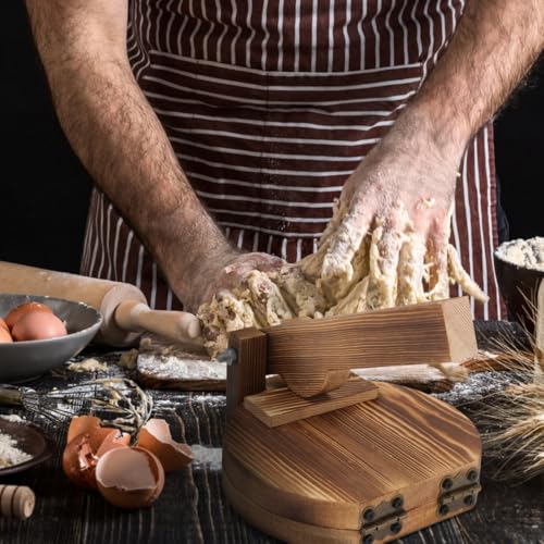 VOSAREA Wooden Dumpling Dough Presser Food Grade Dough Pressing Tool with Handle for Dumpling Wrappers Pastry Biscuits Easy Kitchen Use for Home Cooking