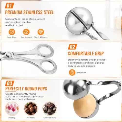 Cake Pop Kit, Complete Baking Set with Mold, 2 Pcs 15-Hole Acrylic Stands, 100 Lollipop Bags, Paper Sticks & Gold Twist Ties for Candy Chocolate Making
