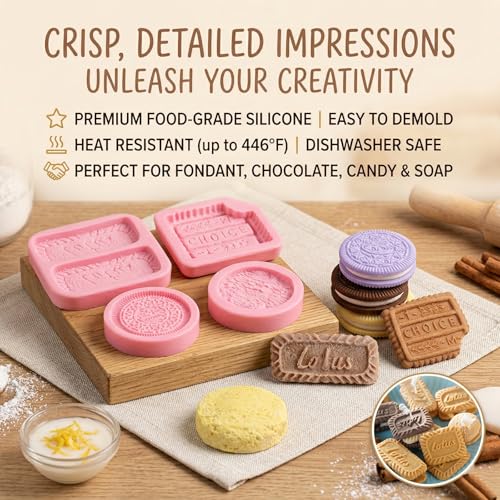 4 Pcs Biscuit Silicone Molds Cookies Chocolate Candy Fondant Molds - color: F-24