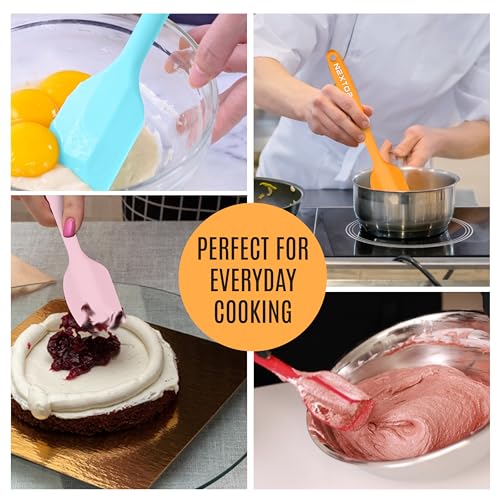 NEXTOP Silicone Spatula 8 Piece Set, Heat-Resistant Non-stick Rubber Spatulas Heat Resistant Seamless One Piece Design Non-Stick Flexible Scrapers Baking Mixing (11 Inches)