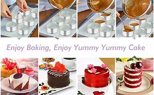 TeamFar 4 Inch Cake Pan, 6 Pcs Stainless Steel Round Baking Cake Pans Set - size: 4 Inch