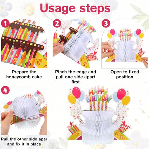 2Pk Honeycomb Cake Centerpiece, Easy Assemble Birthday Decor