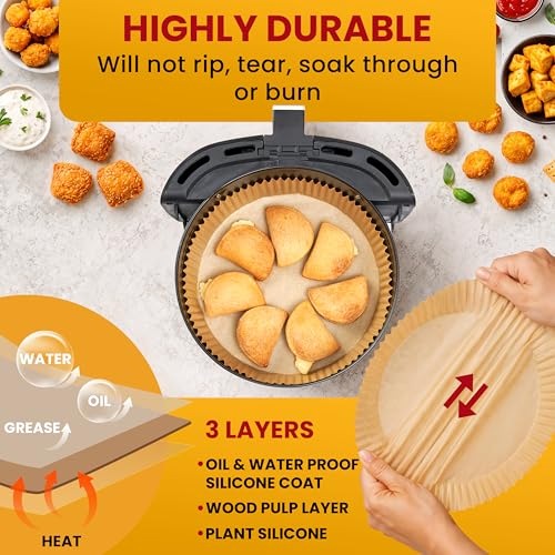 Air Fryer Liners for Ninja, 125 Pcs Round Disposable Airfryer Paper Liners - color: 8" Round