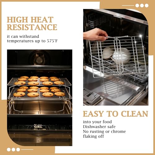 LIANYU Cooling Rack 15"x10", 4-Tier Stackable & Collapsible Cooling Racks
