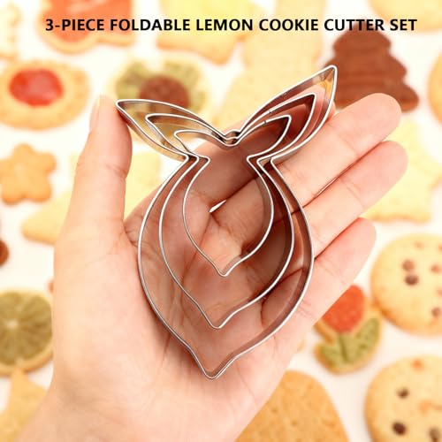 3 Piece Lemon Cookie Cutters- 3.77",3",2" Fruit Cookie Cutters Shapes - style: 3 pcs Lemon cookie cutter