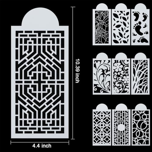 10 Pcs Cake Stencils Set Floral Lace Cake Templates Wedding Cake Molds Plant Flower Cookie Fondant Buttercream Dessert Decorating Baking Supplies Mesh Printing for Cake Icing Decoration