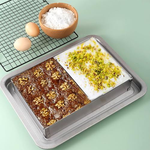 Cake Ring,Cake Mold,Adjustable Rectangle Mousse Cake Ring Mold from 5.9" to 11",Square Shaped Mousse Cake Cutter Baking Mold Pastry Baking Tool for Birthday Cake, Party Dessert, Handmade Snack - size: 5cm