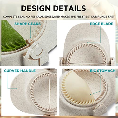 Empanada Maker Press, 5 Inch Extra Large Dumpling Maker Set - color: White, size: 5"