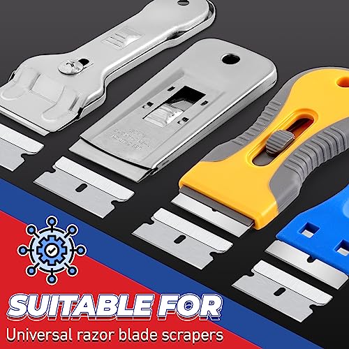 DIYSELF 200 Pack Razor Blades Refills, Single Edge Blades for Scraping - size: 200 Pcs