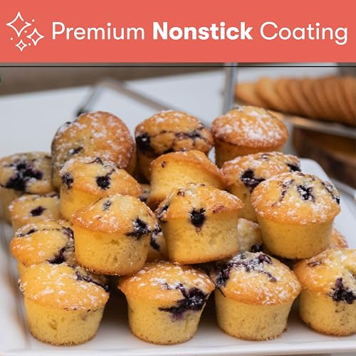Cooking Light Mini Muffin Pan Carbon Steel Quick Release Coating, Non-Stick Bakeware, Heavy Duty Performance, 24-Cup, Gray - size: 24-cup Mini Muffin Pan