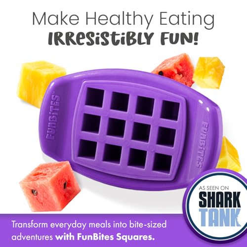 FunBites Purple Squares Sandwich Cutters For Kids Lunch Toddler Bite Size - color: Purple Squares