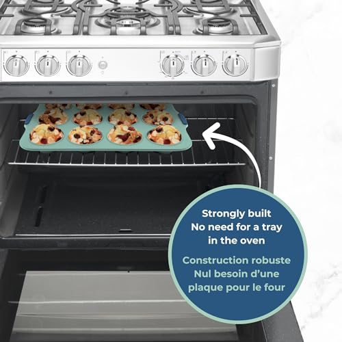 Starfrit 12-Cup Silicone Muffin Pan, Metal Frame, BPA-Free, Green - size: 12 muffins pan