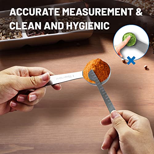 Measuring Spoons, 8-Piece Heavy Duty Stainless Steel Measuring Spoons Set - size: 8PCS