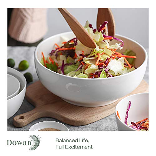DOWAN Serving Bowls, Mixing Bowl Set, 90/39/26/10 Ounces Mixing Bowls for Kitchen, Soft White Serving Set, Serving Bowls Set of 4, Ceramic Bowl Sets for Eating Different Sizes - size: Various Sizes