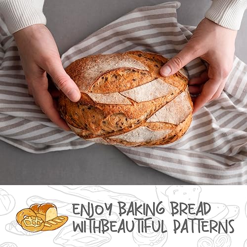 DOYOLLA Bread Proofing Baskets Set of 2 10 inch Oval Shaped Dough Proofing Bowls w/Liners Perfect for Professional & Home Sourdough Bread Baking - size: 10 inch