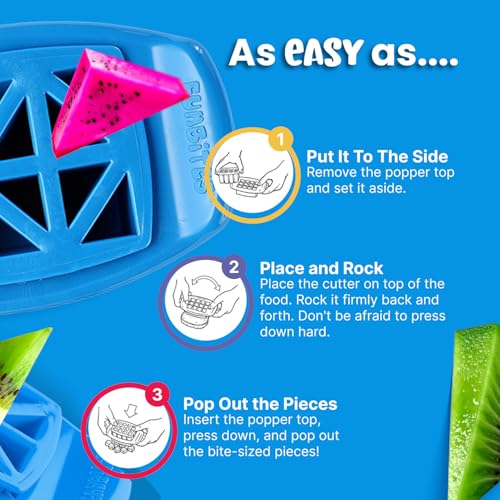 FunBites Sandwich Cutter for Kids Lunch, Crustless Bento 2-Pc Set, 1 Pack - color: Blue Triangles