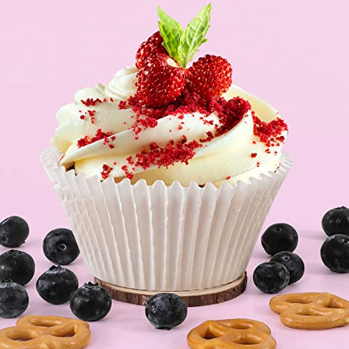 Caperci 300-Count Jumbo Cupcake Liners White Paper Large Muffin Baking Cups - color: White