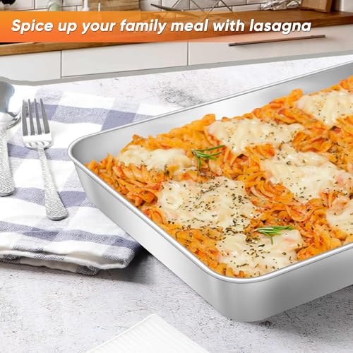 Herogo 10.5" x 8" x 2" Deep Baking Pan Set of 2, Stainless Steel - color: Silver, size: 10.5" x 8" x 2"