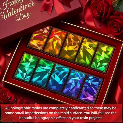 Christmas Candy Molds Holographic Chocolate Mold Silicone, Diamond - color: Diamond, style: Rectangle