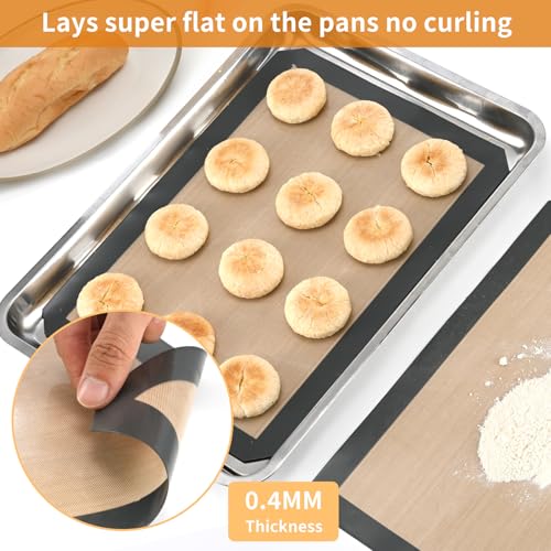 Luckyiren 2 Pack Silicone Oven Liners for Baking, Half Sheet, Blue/Beige - color: Deep Blue with Circles 0.4mm