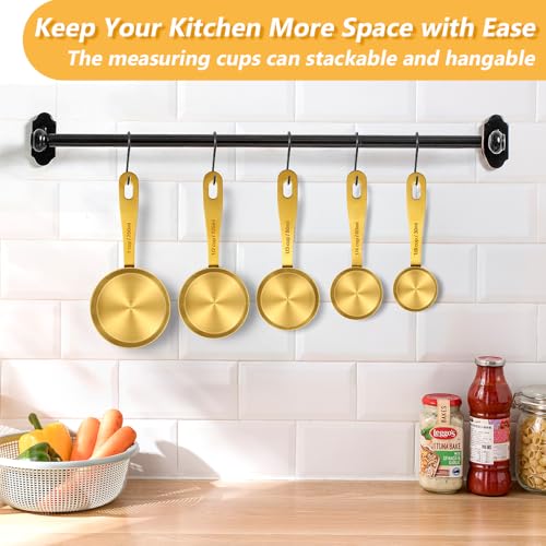 Gold Measuring Cups & Spoons Set for Cooking, 13pcs - size: Set of 13