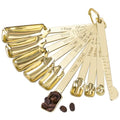 Stainless Steel Measuring Spoons with Leveler, 10pcs, Gold - color: C - Gold, size: 10pcs
