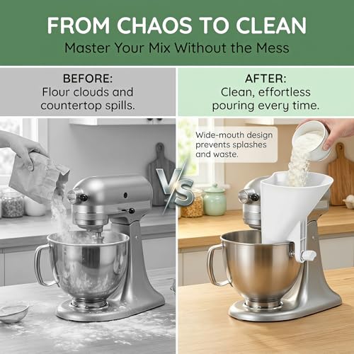 Flour Funnel for Kitchen Aid Accessories and Attachments