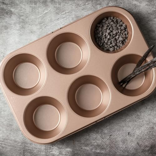HAPPIELS 6 Cup Jumbo Muffin Pan Nonstick, PFOA & BPA Free - style: Jumbo Muffin Pan