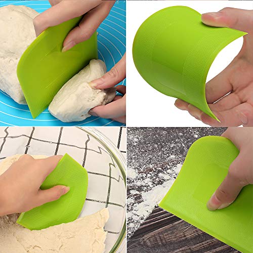 Suanyok Bench Dough Cutter-Flexible Plastic Bowl Scraper,Yellow - color: Yellow