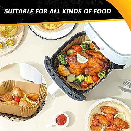 Air Fryer Liners 4qt for Cuisinart Air Fryer, Airfryer Liners Disposable Square 7.9 Inch Air Fryer Paper Liners Non-Stick Air Fryer Parchment Paper Liners Oil Resistant - size: Square-7.9inch