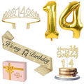 YeohJoy Gold 14th Birthday Decorations for Girls - style: 14th