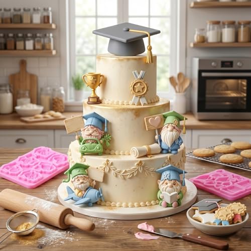 Mujiang Graduation Silicone Mold Dr Cap Diploma Fondant Mold Set Of 2 - color: Style E