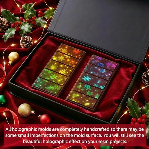 Christmas Snowflake Candy Molds Holographic Chocolate Mold Silicone - color: Rectangle, style: Rectangle