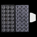 Pack of 2 Chocolate Candy Mold PC Polycarbonate Chocolate Making Mould with Scraper(Heart+Rose) - color: Heart+Rose