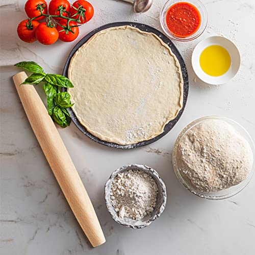 French Rolling Pin for Baking - AMPSEVEN Wooden Rolling Pin Dough Roller for Baking Pizza Pasta Dumpling Thin Pasta Piecrust 30CM 11.8inch - size: 30cm(11.81inch)