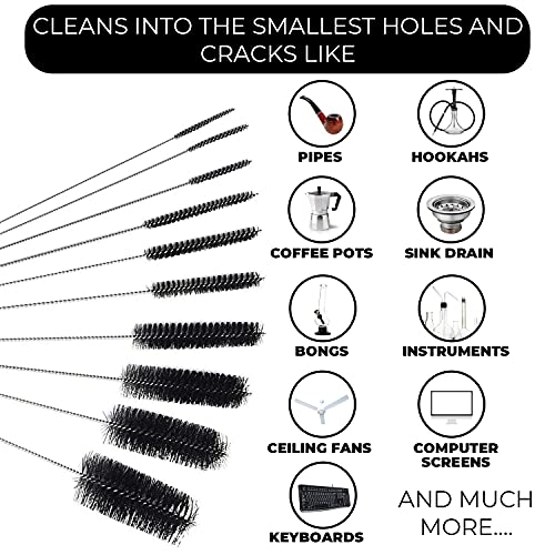 10" Extra Long Tube Brush Set - Small 5 Pack - Black - color: Black, size: Small 5 Pack (2mm 3mm 4mm 5mm 6mm)