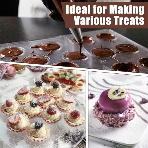 2 Pcs Polycarbonate Chocolate Molds with a Chocolate Scraper,Truffle Mould