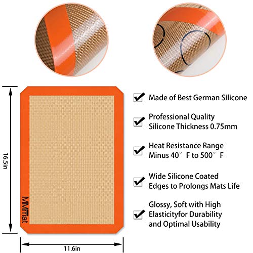 Best German Silicone Baking Mat, 2 Half Sheets + 1 Macaron Sheet - color: Macaron Baking Mat, size: 2 Half Sheets + 1 Macaron Sheet (Set of 3)