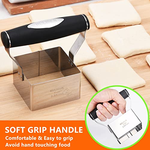 HULISEN 2.75 inch Square Biscuit Cutter, Cookie Cutter with Handle - size: 2.75" Square Cutter