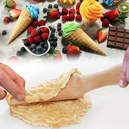 2 Pcs Ice Cream Cone Cream Horn Pizzelle Waffle Egg Roll Mold